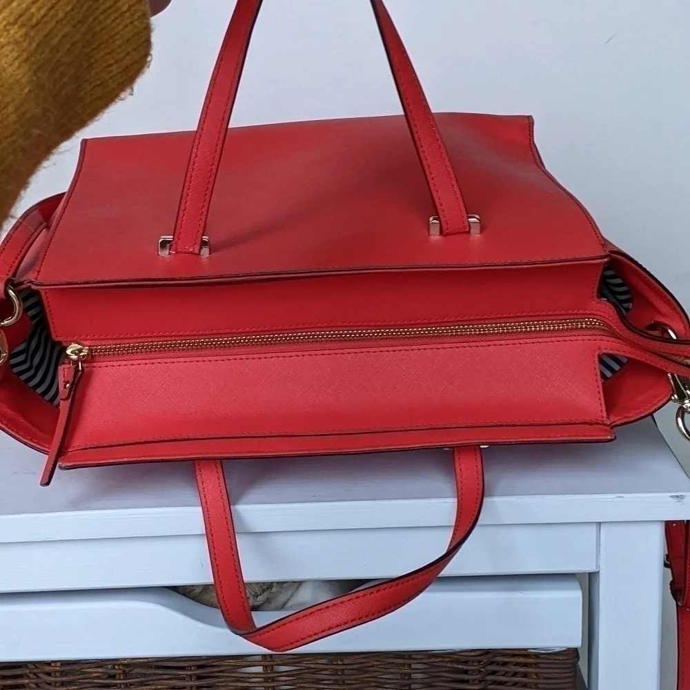 Kate Spade Hayden Cedar Street Red Leather Satchel Purse Bag